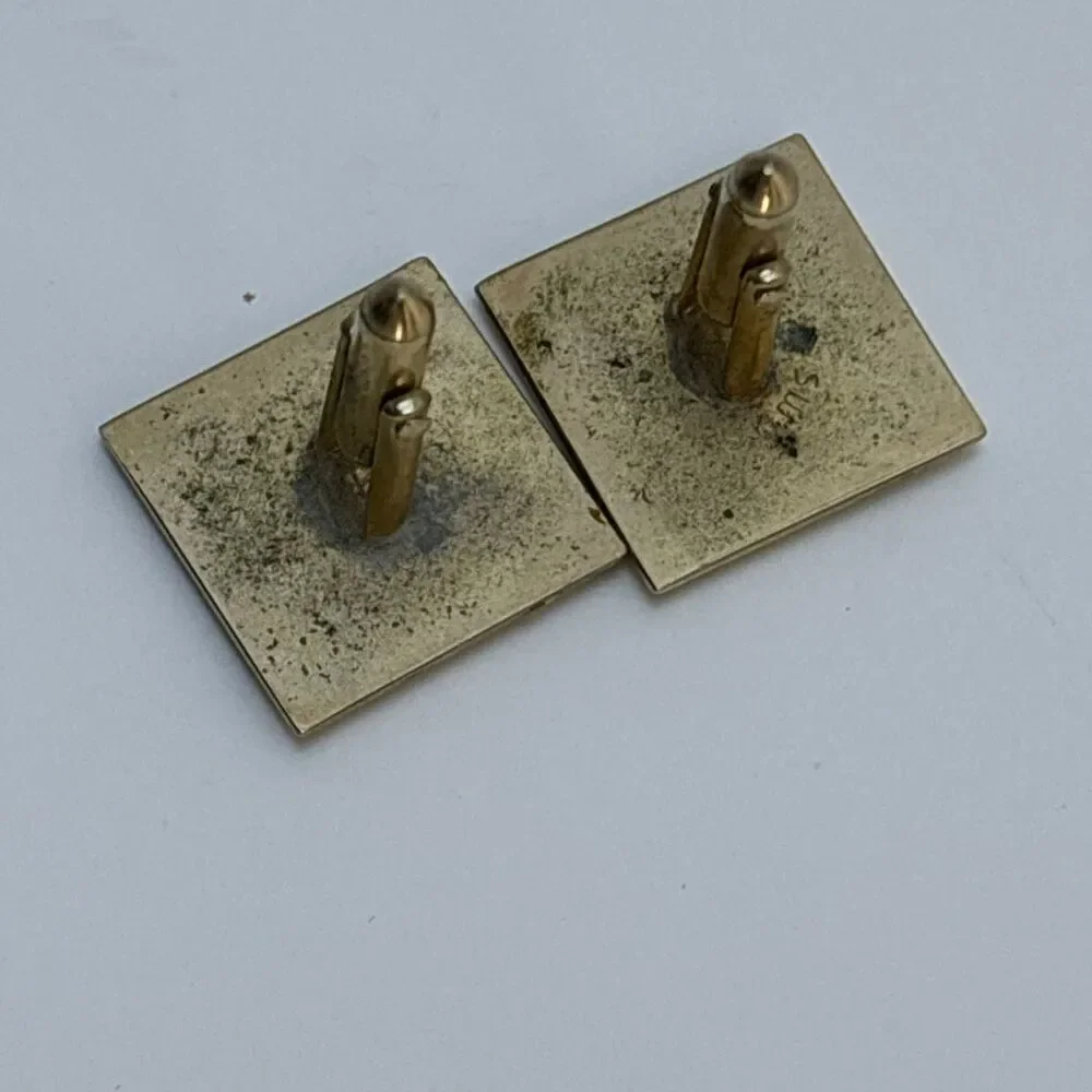 Vintage SWANK gold tone tie tack bar & cufflinks new orleans saints Fleur de Lis